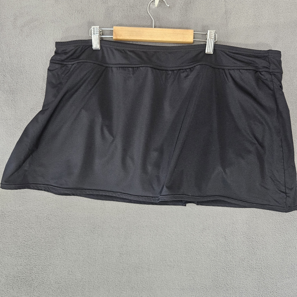 Lands End Womens Plus 22w Swimsuit Bottom Skort Black Bottoms